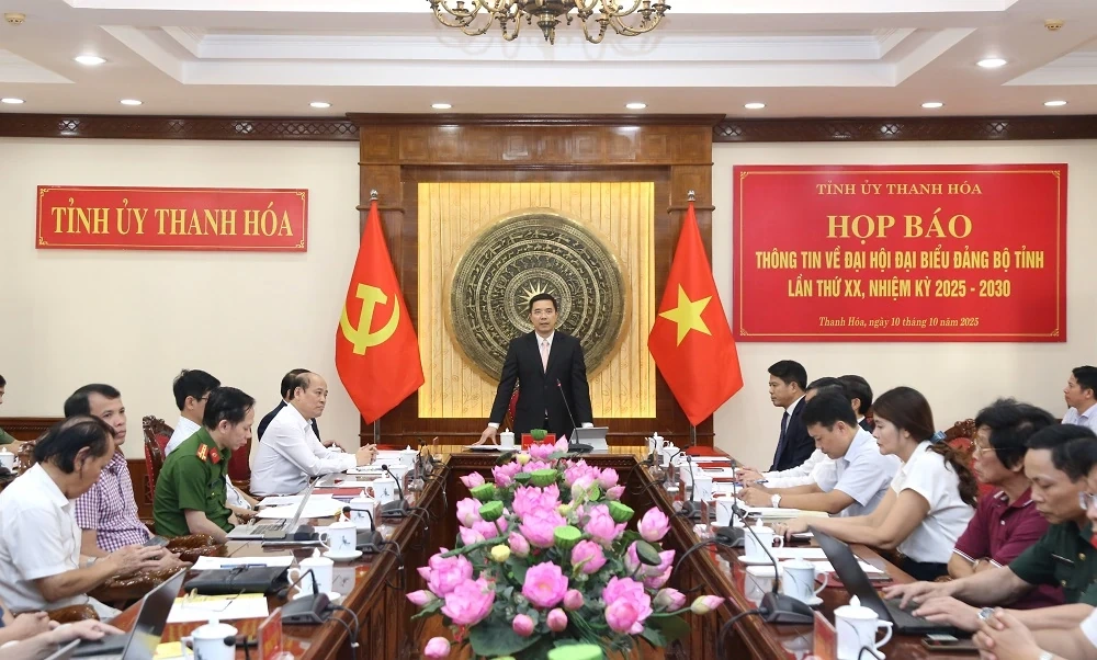 Họp báo thông tin về Đại hội Đảng bộ tỉnh Thanh Hóa lần thứ XX, nhiệm kỳ 2025-2030