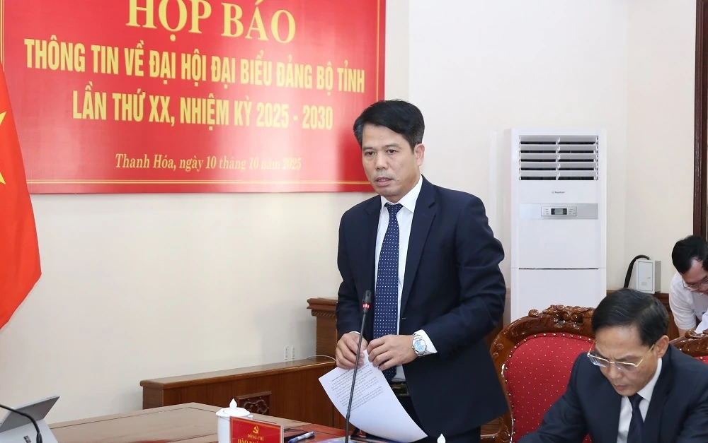 Họp báo thông tin về Đại hội Đảng bộ tỉnh Thanh Hóa lần thứ XX, nhiệm kỳ 2025-2030