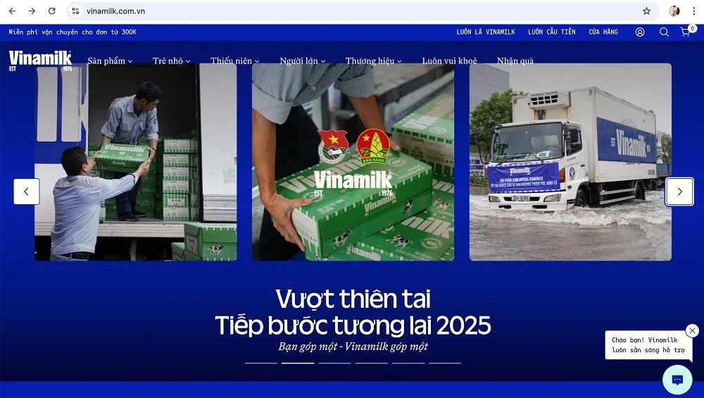 Hàng trăm nghìn sản phẩm dinh dưỡng Vinamilk được trao tặng cho bà con vùng bão lũ