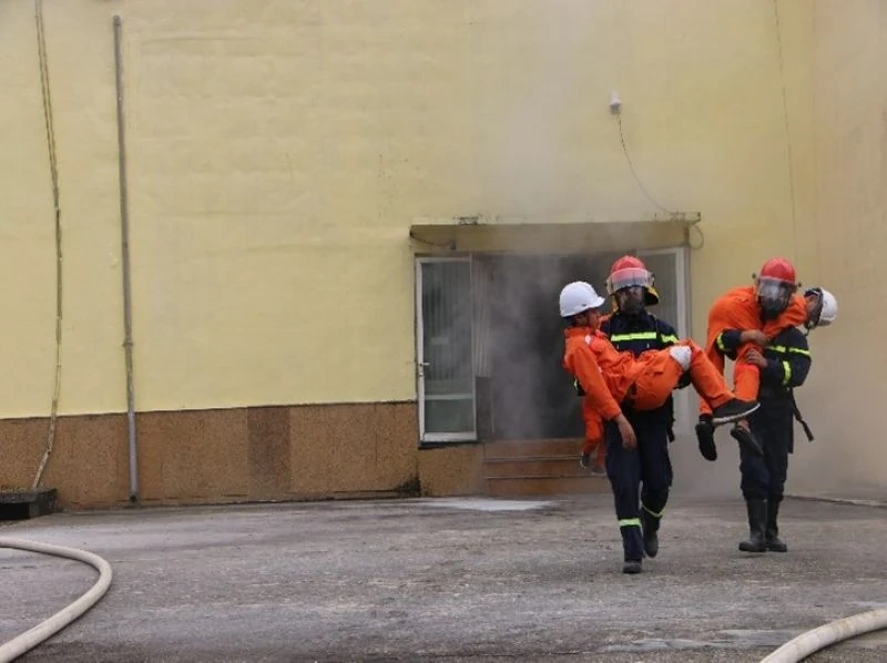 Thủy điện Trung Sơn hoàn thành diễn tập phương án phòng cháy, chữa cháy và cứu nạn, cứu hộ năm 2025