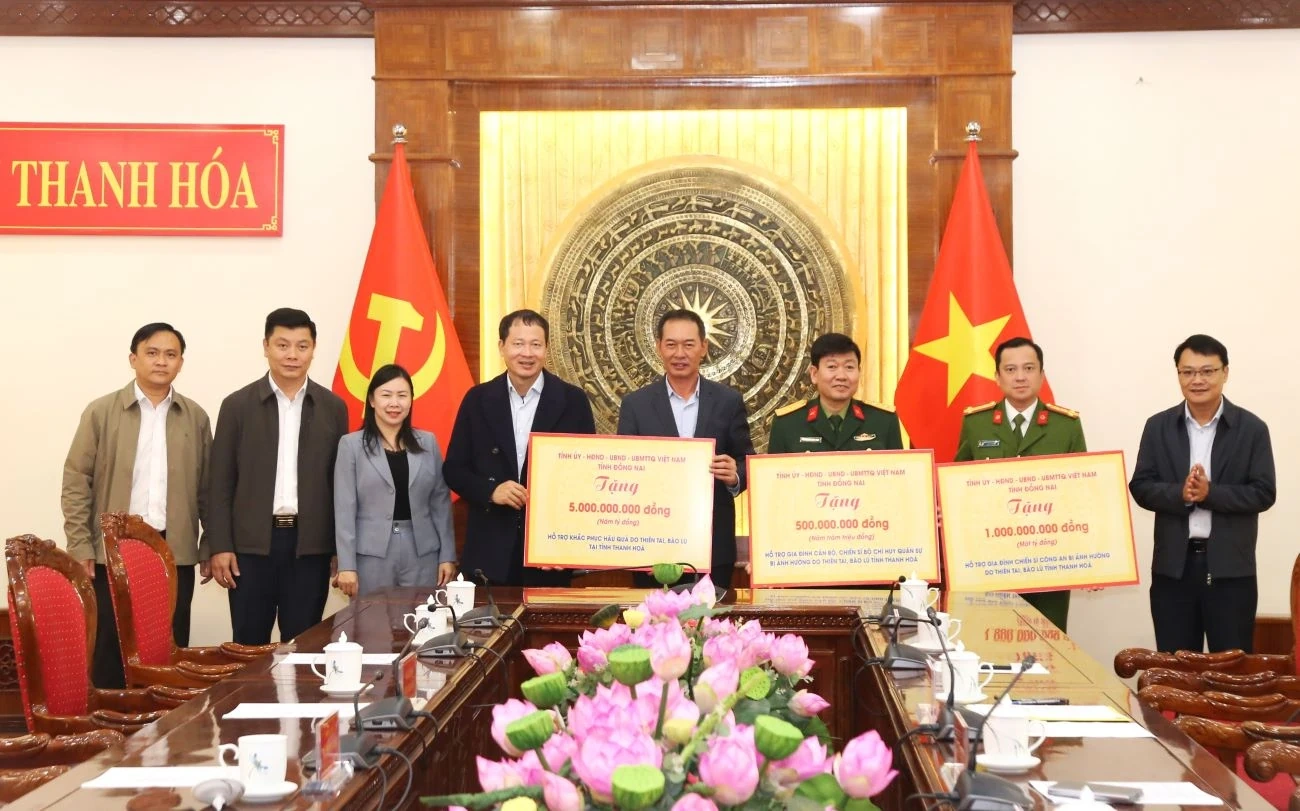 Tỉnh Đồng Nai ủng hộ đồng bào Thanh Hóa khắc phục hậu quả thiên tai