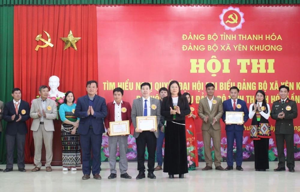 Xã Yên Khương tổ chức thi tìm hiểu nghị quyết đại hội Đảng các cấp