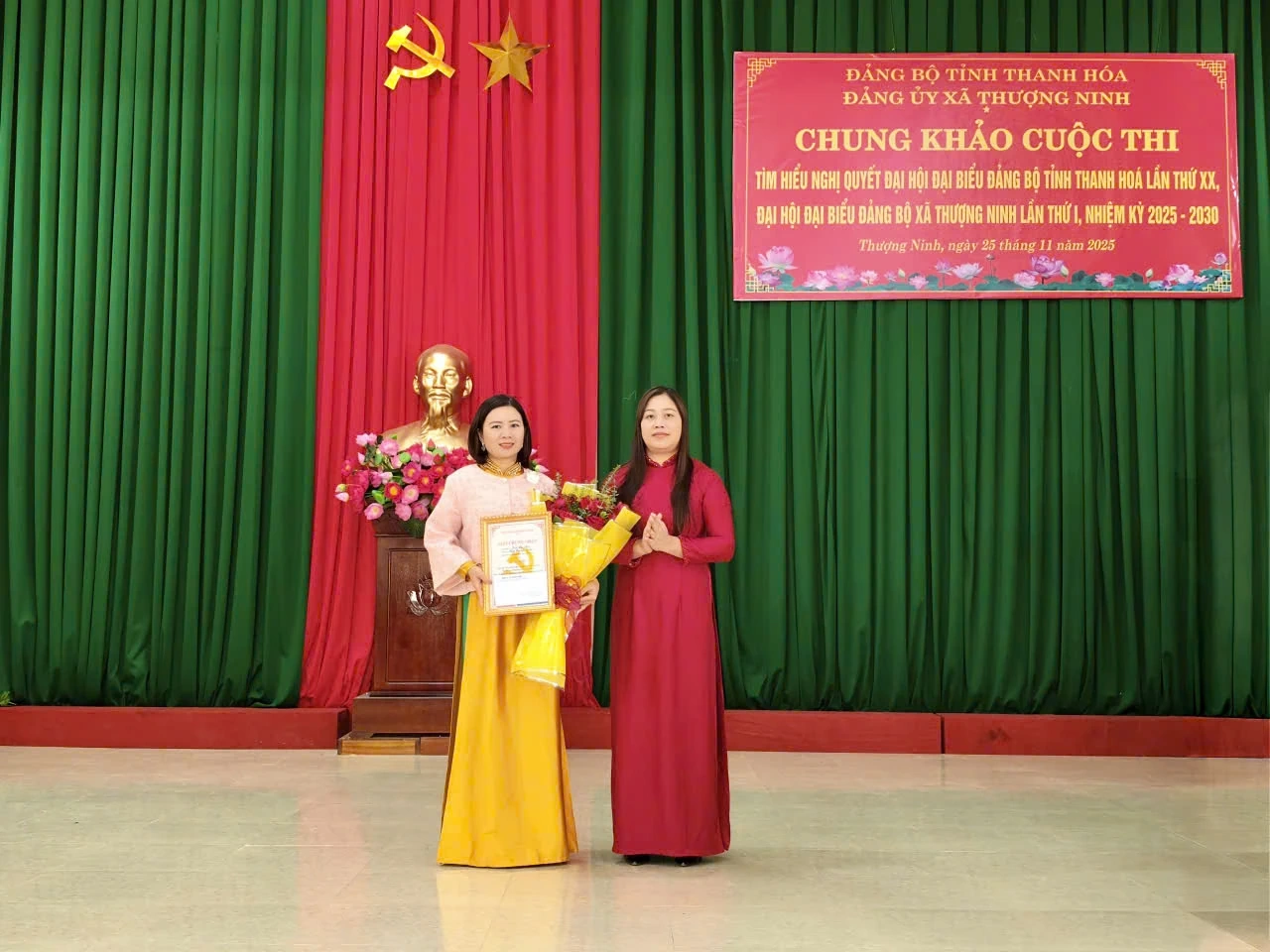 Thượng Ninh tổ chức chung khảo cuộc thi tìm hiểu Nghị quyết Đại hội Đảng bộ tỉnh lần thứ XX; Đại hội Đảng bộ xã lần thứ nhất