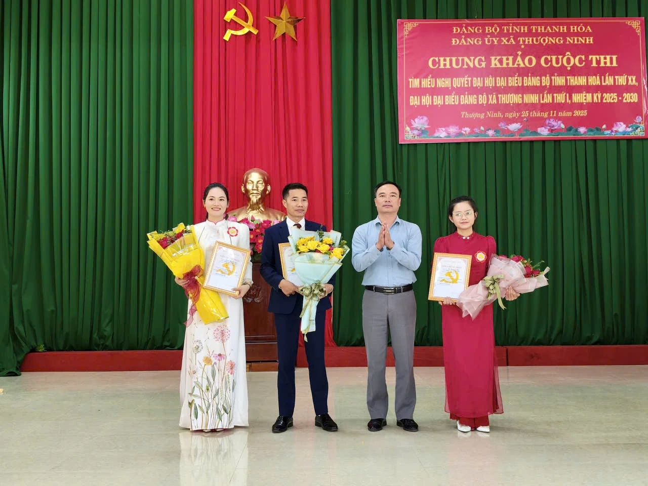 Thượng Ninh tổ chức chung khảo cuộc thi tìm hiểu Nghị quyết Đại hội Đảng bộ tỉnh lần thứ XX; Đại hội Đảng bộ xã lần thứ nhất