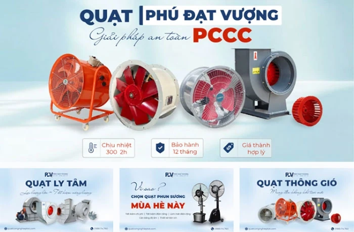 Quạt thông gió vuông Phú Đạt Vượng nâng chất lượng không khí cho nhà xưởng