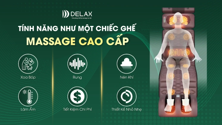 Thảm massage toàn thân trị liệu Delax: Tăng tuần hoàn máu, giảm đau mỏi toàn thân hiệu quả