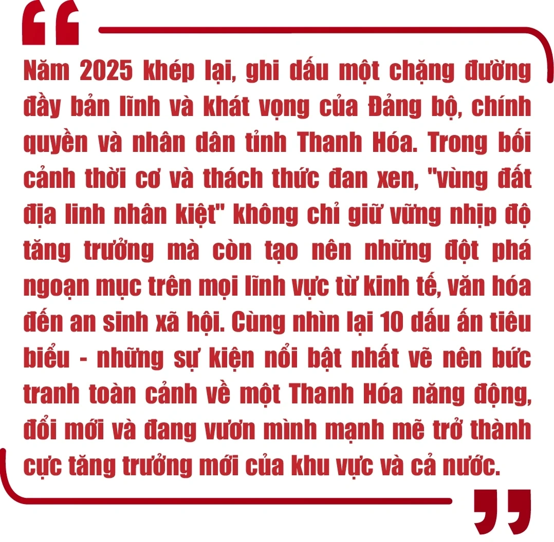 10 dấu ấn nổi bật của tỉnh Thanh Hóa năm 2025