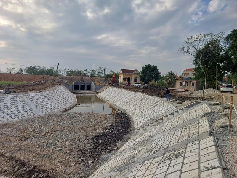 Gấp rút thi công Dự án tăng cường khả năng tiêu thoát lũ vùng Bắc Thanh Hóa