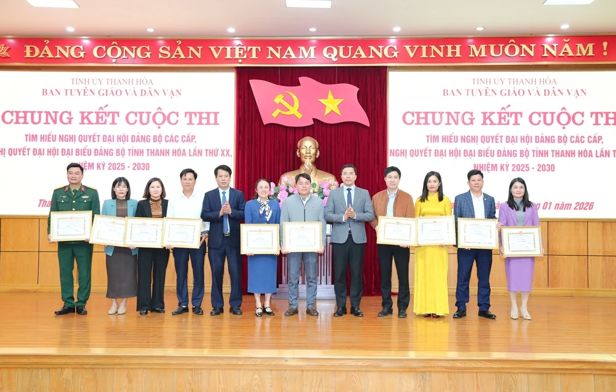 20 thí sinh xuất sắc đoạt giải cuộc thi tìm hiểu nghị quyết Đại hội Đảng bộ các cấp