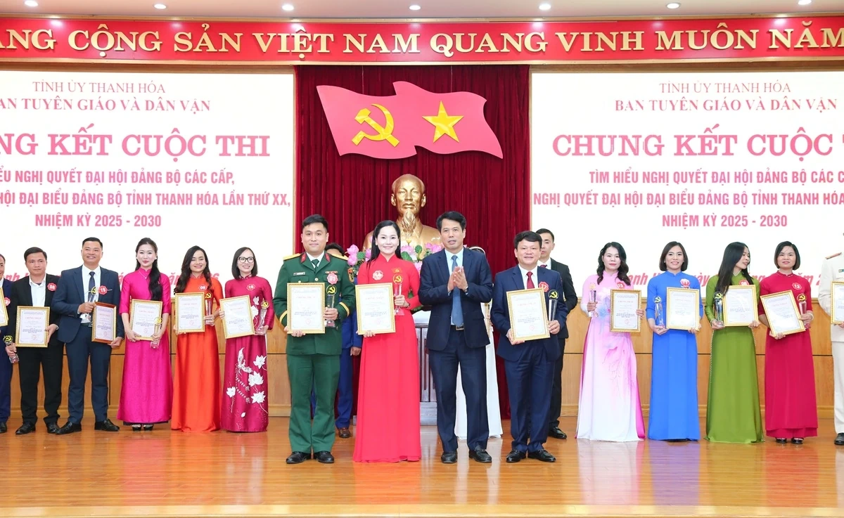 20 thí sinh xuất sắc đoạt giải cuộc thi tìm hiểu nghị quyết Đại hội Đảng bộ các cấp