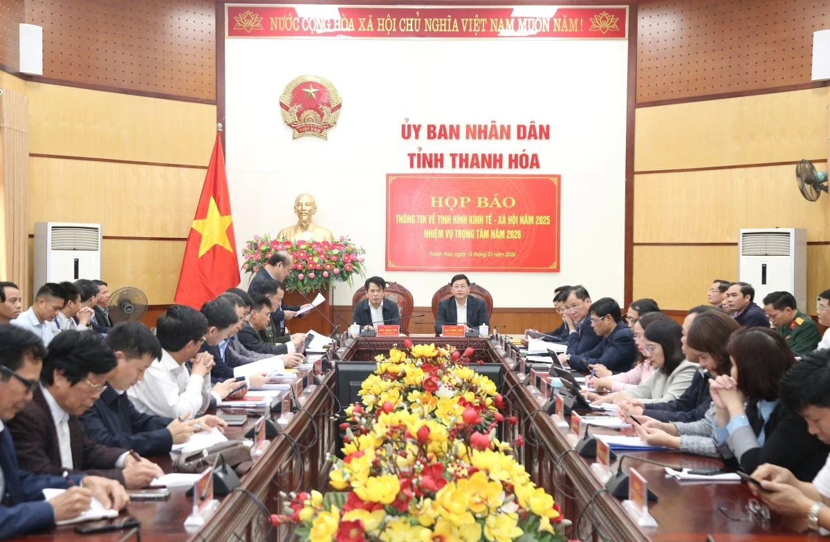 UBND tỉnh Thanh Hóa họp báo thông tin tình hình kinh tế - xã hội năm 2025