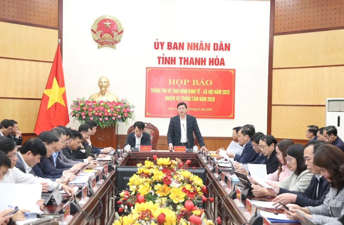 UBND tỉnh Thanh Hóa họp báo thông tin tình hình kinh tế - xã hội năm 2025