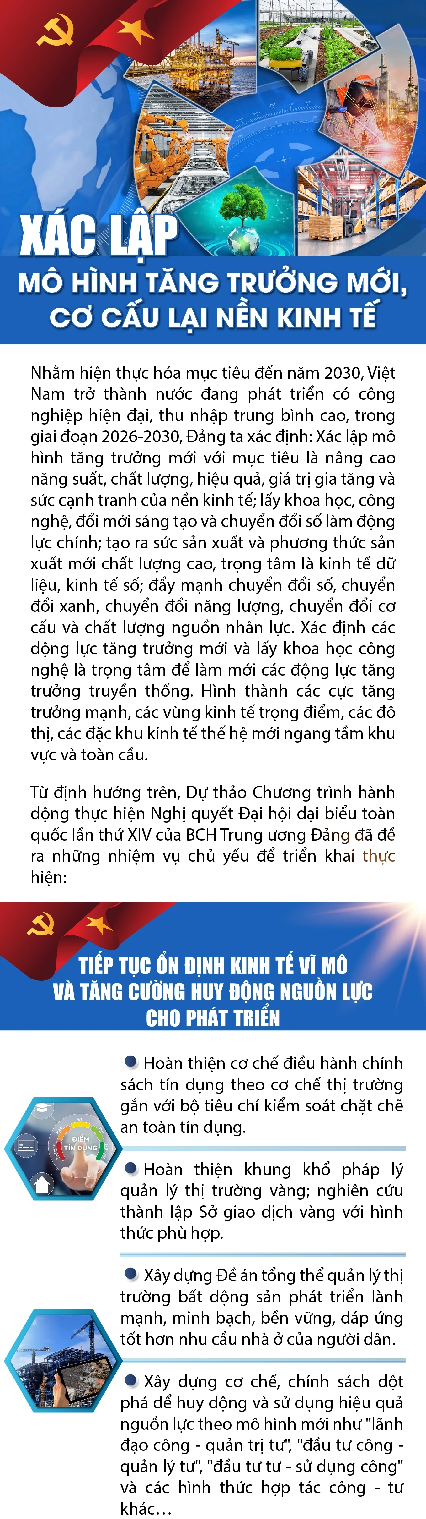 Xác lập mô hình tăng trưởng mới, cơ cấu lại nền kinh tế