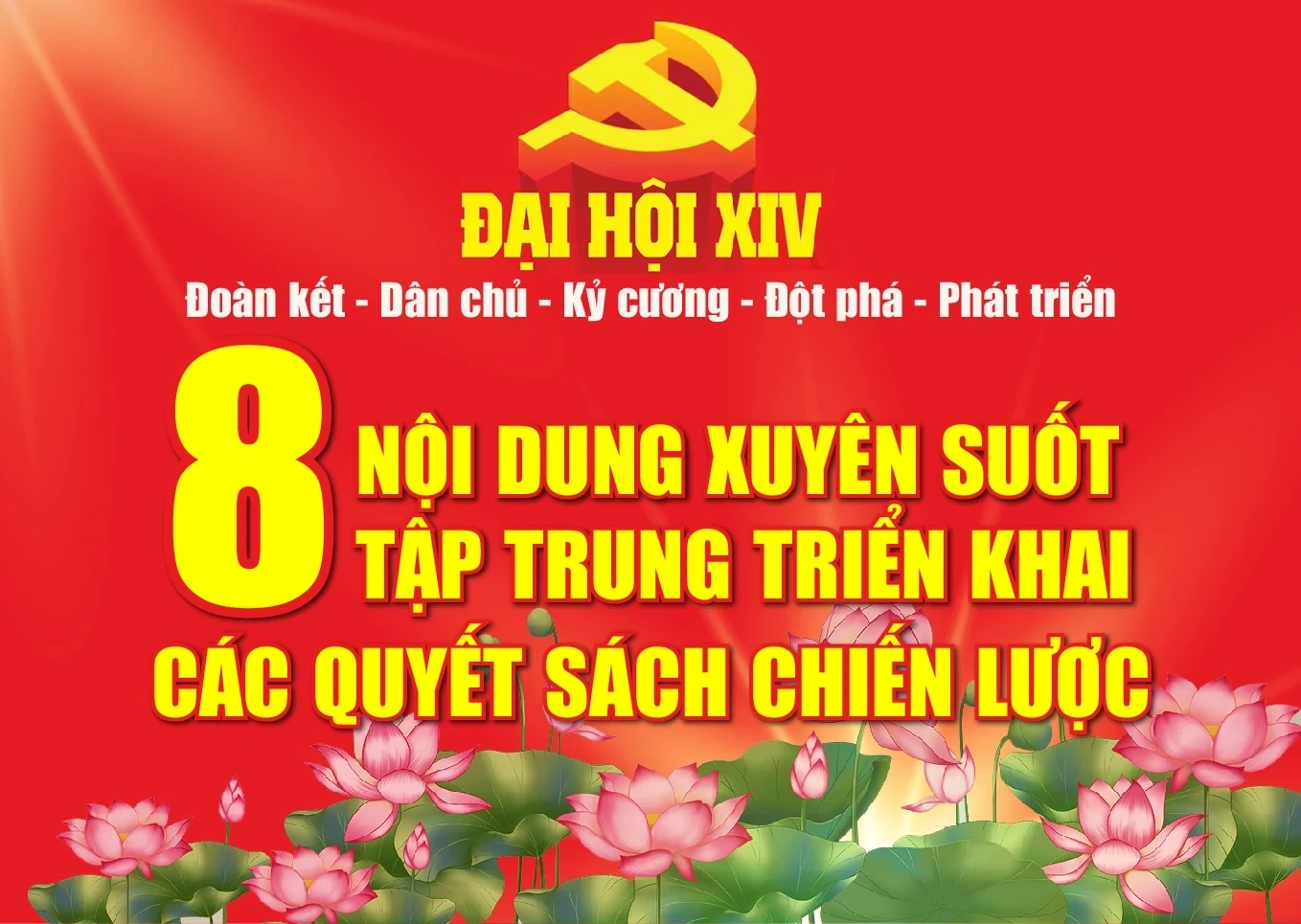 8 nội dung xuyên suốt tập trung triển khai các quyết sách chiến lược của Đảng