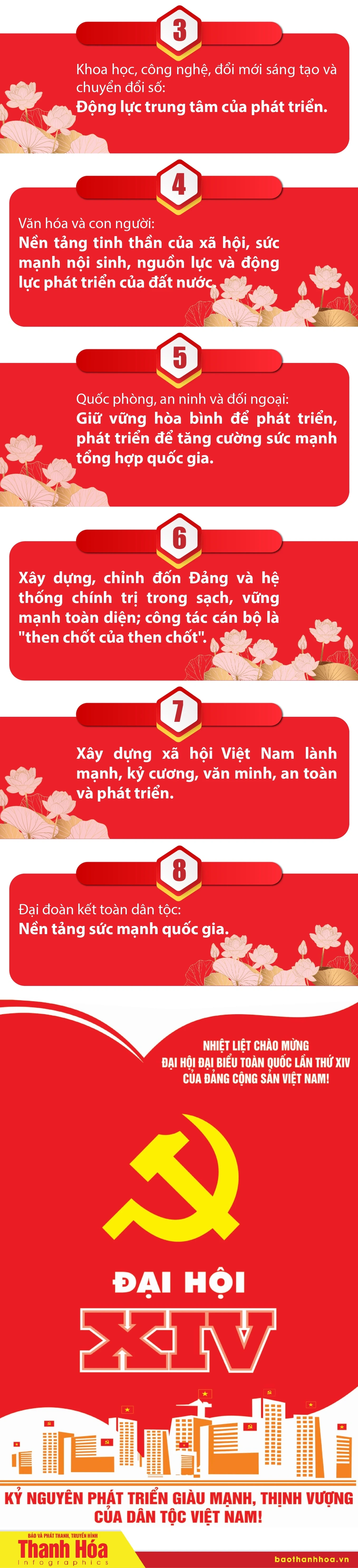 8 nội dung xuyên suốt tập trung triển khai các quyết sách chiến lược của Đảng