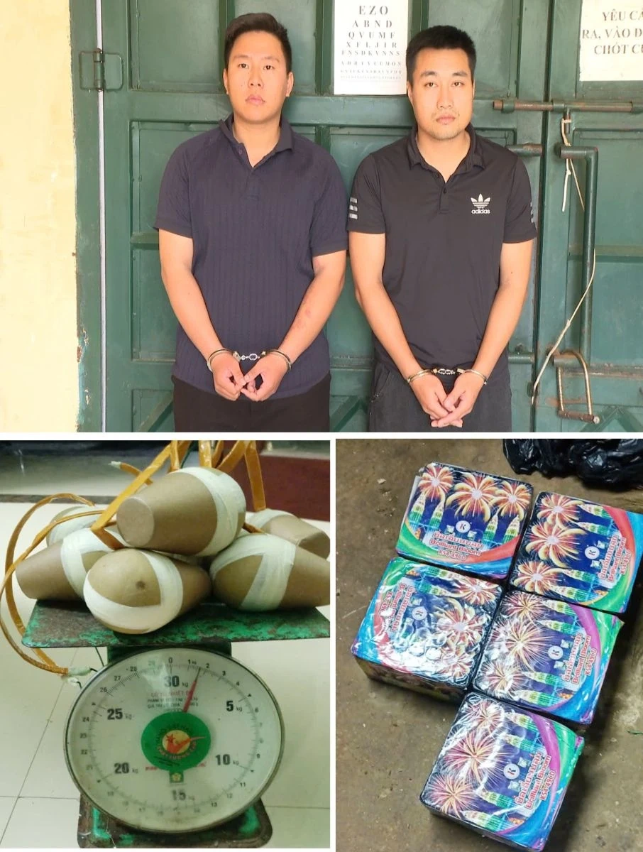 Bắt giữ 2 đối tượng, thu giữ gần 30 kg pháo nổ trái phép