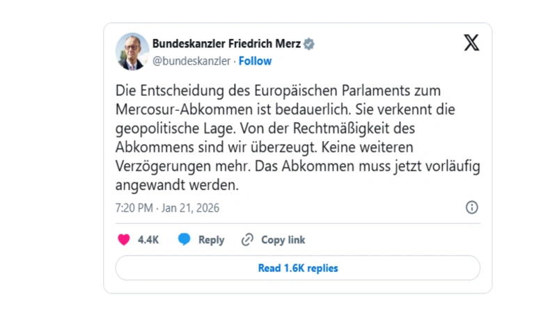 Thỏa thuận EU - Mercosur “đóng băng” vào phút chót tại Nghị viện châu Âu