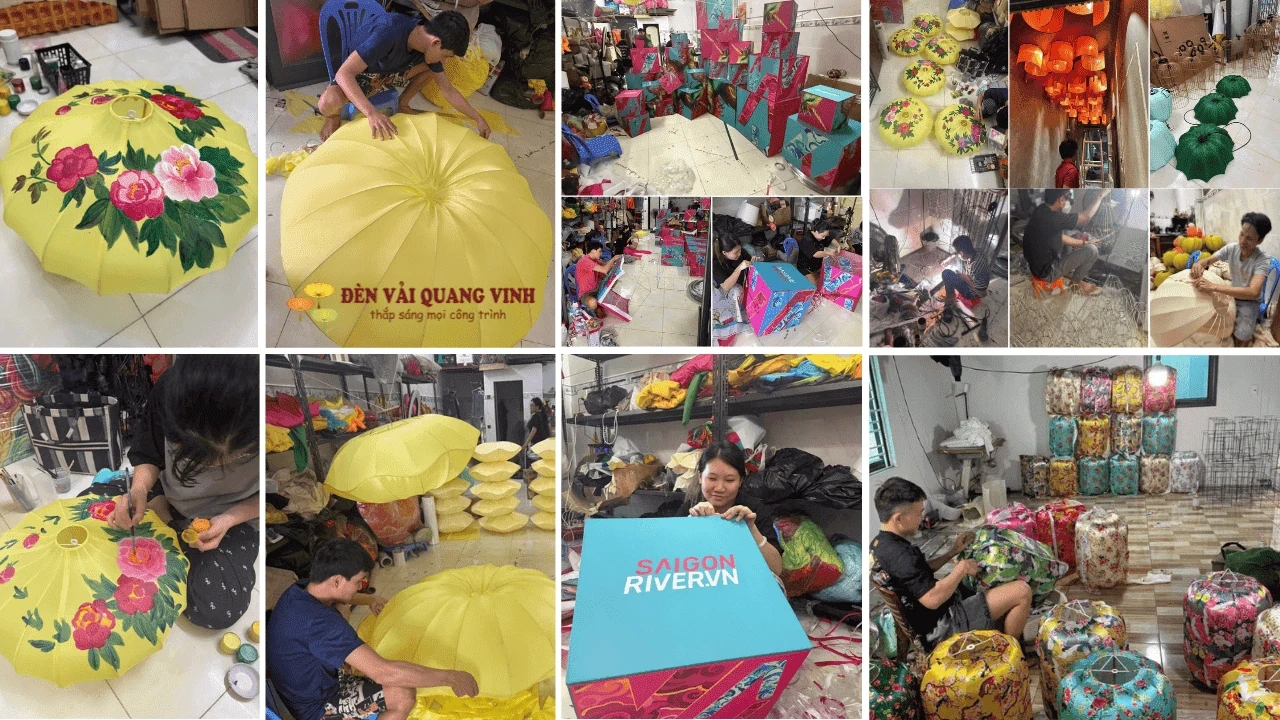 Xưởng lồng đèn vải trang trí giá sỉ - Sản xuất thiết kế theo yêu cầu