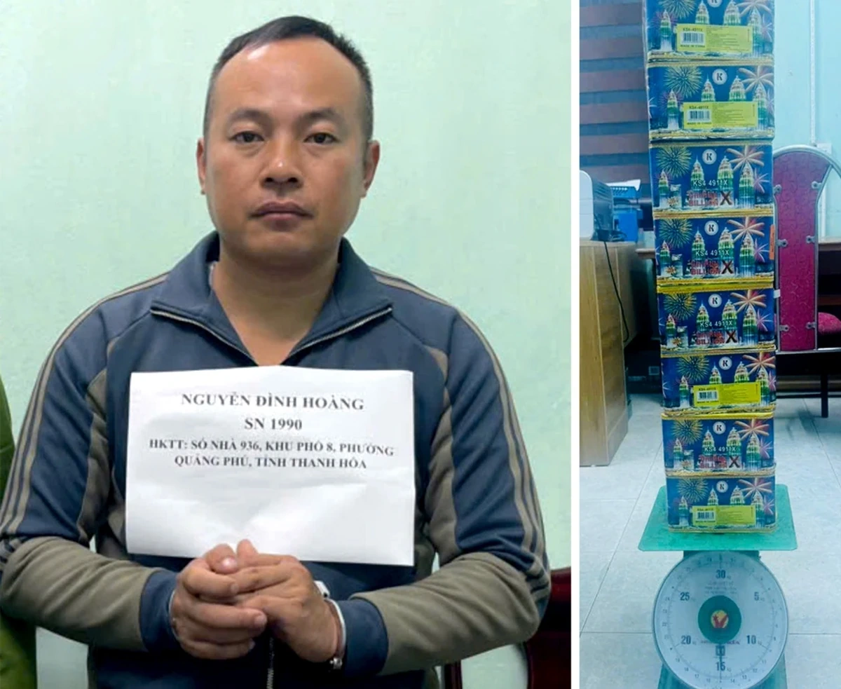 Bắt giữ đối tượng vận chuyển 15kg pháo hoa nổ trái phép