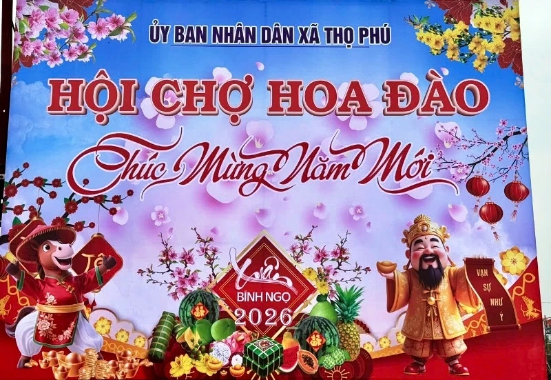 Xã Thọ Phú sẵn sàng cho hội chợ hoa đào 2026