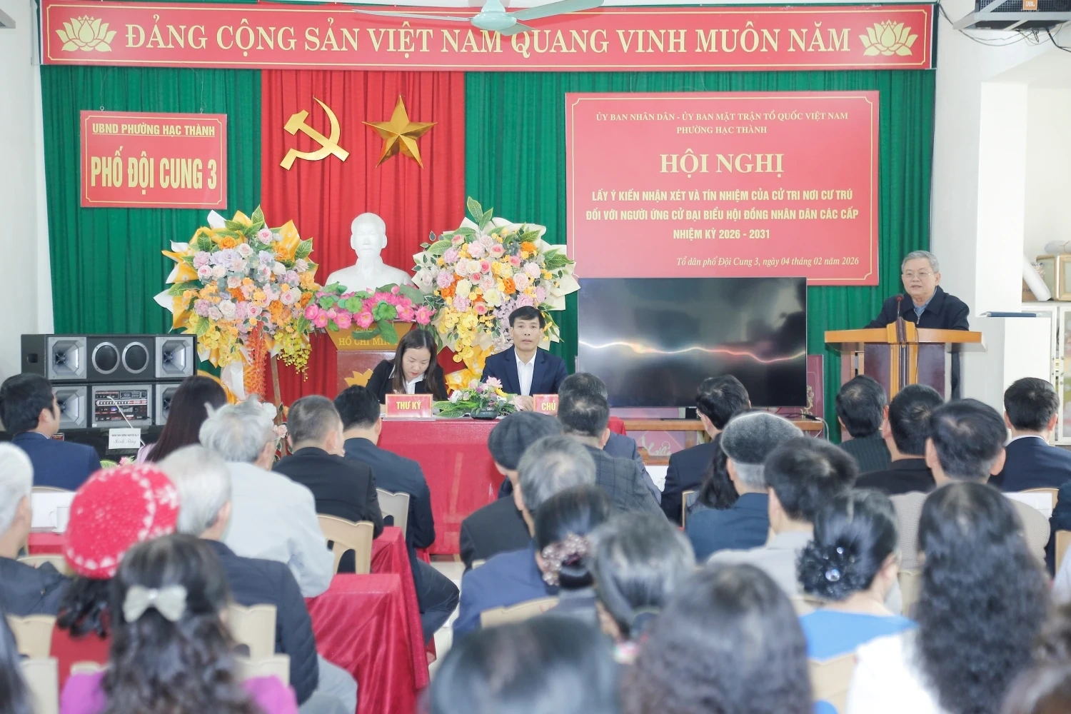 100% cử tri Tổ dân phố Đội Cung 3 thống nhất giới thiệu 12 người ứng cử đại biểu HĐND nhiệm kỳ 2026-2031