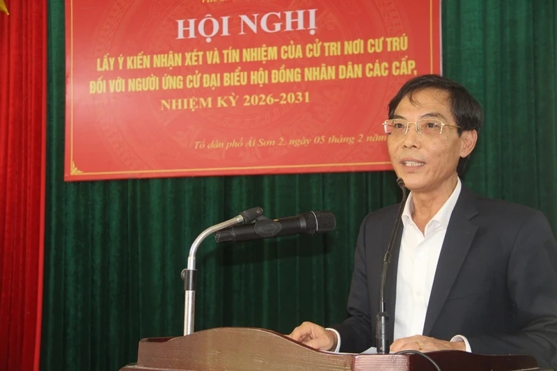 Cử tri Tổ dân phố Ái Sơn 2 thống nhất giới thiệu 8 người ứng cử đại biểu HĐND nhiệm kỳ 2026-2031