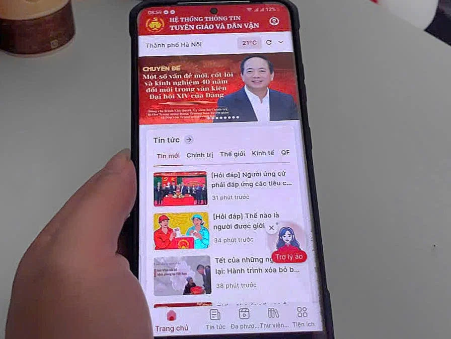 Ứng dụng Tuyên giáo và Dân vận kết nối thông tin chính thống trên không gian số