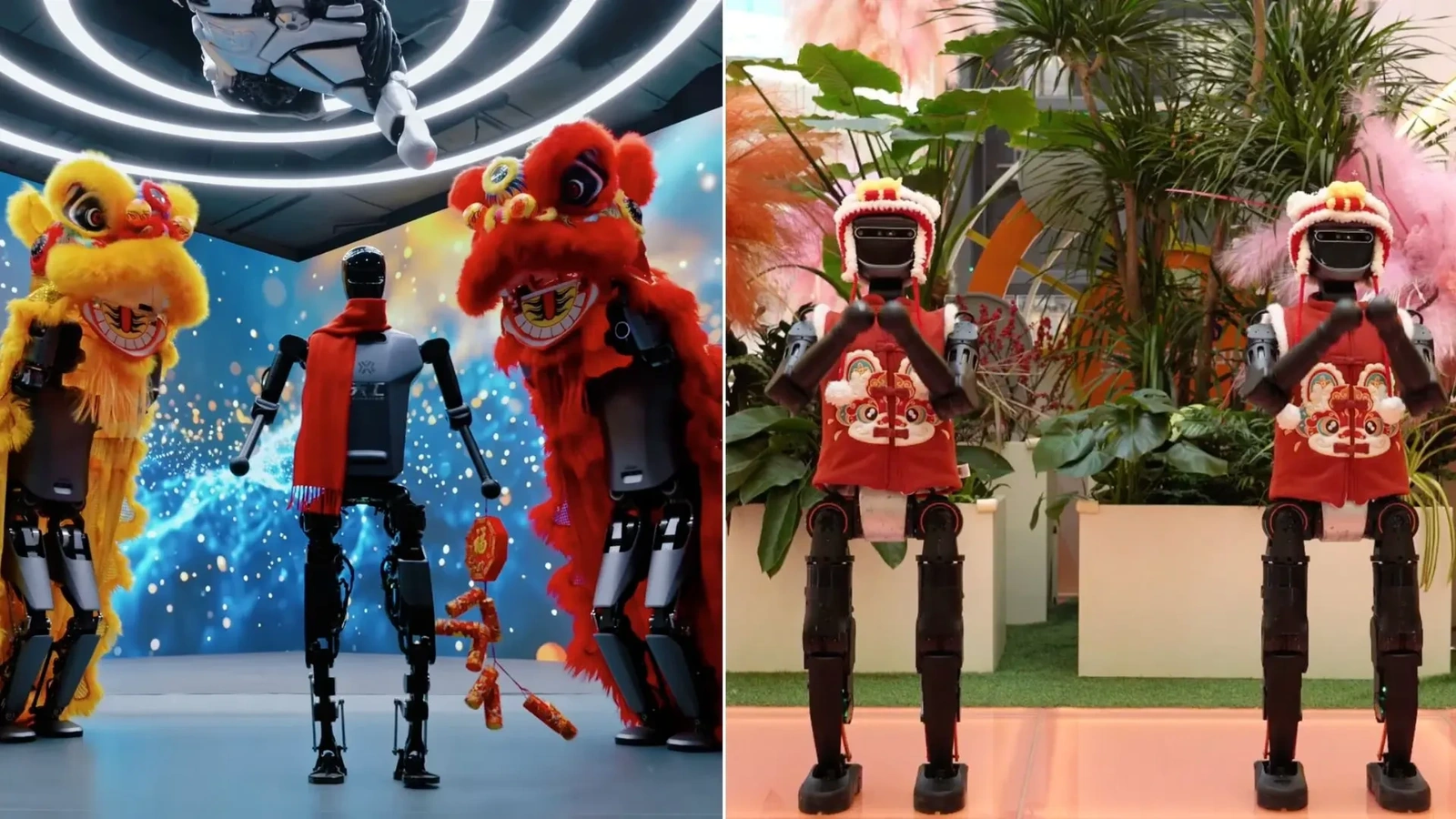 Robot múa lân, đá bóng rộn ràng đón Tết Nguyên đán ở Trung Quốc