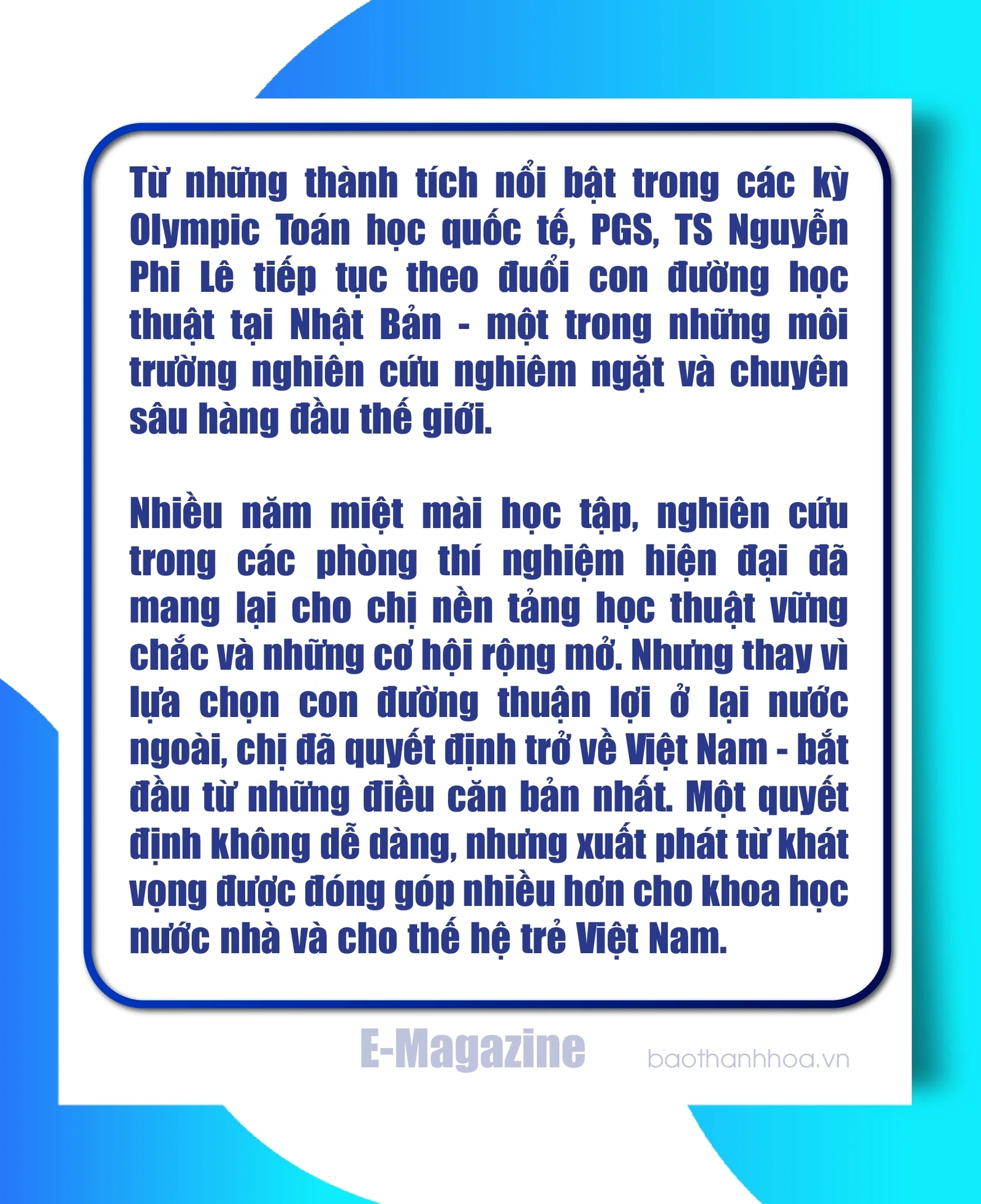 [E-Magazine] Trò chuyện đầu xuân: Từ đất học đến nhà khoa học