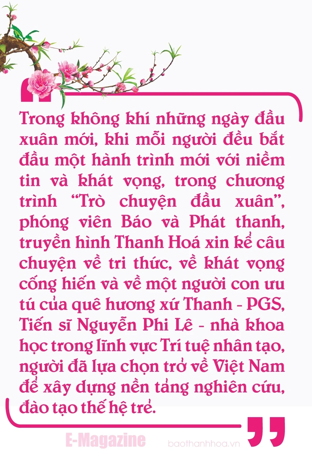 [E-Magazine] Trò chuyện đầu xuân: Từ đất học đến nhà khoa học