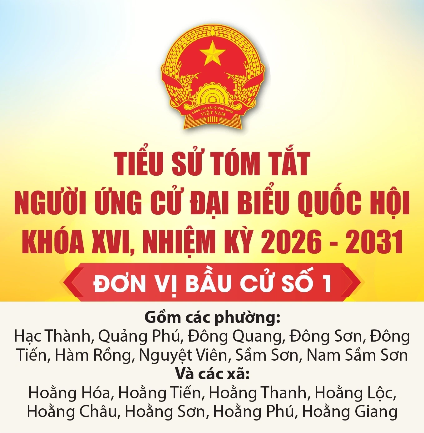 [Infographics] Tiểu sử tóm tắt người ứng cử Đại biểu Quốc hội khóa XVI - Đơn vị bầu cử số 1 tại Thanh Hóa