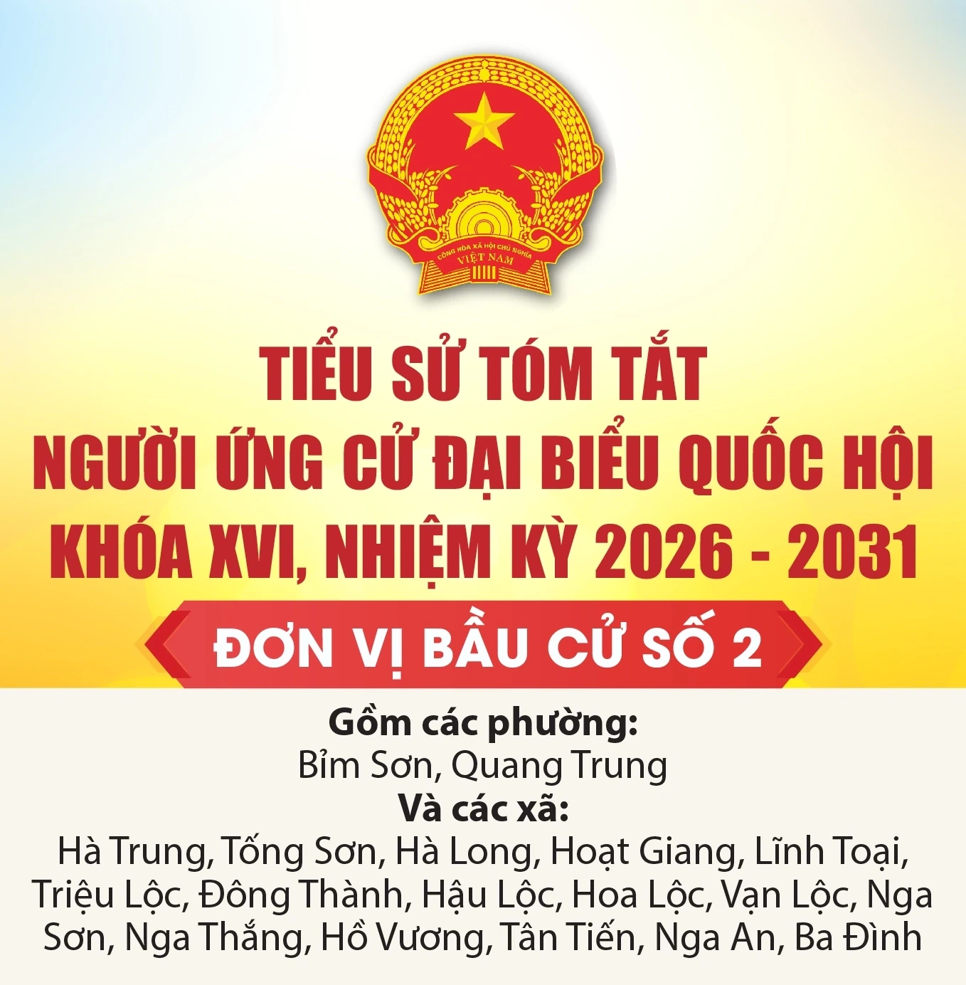 [Infographics] Tiểu sử tóm tắt người ứng cử Đại biểu Quốc hội khóa XVI - Đơn vị bầu cử số 2 tại Thanh Hóa