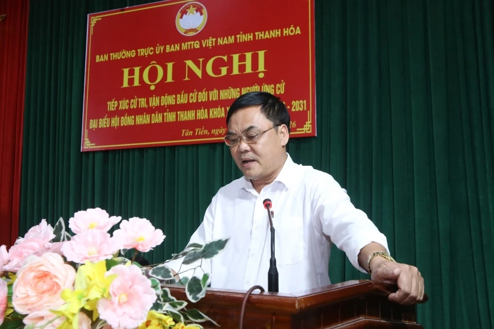 Ứng cử viên đại biểu HĐND tỉnh tiếp xúc cử tri tại đơn vị bầu cử số 21