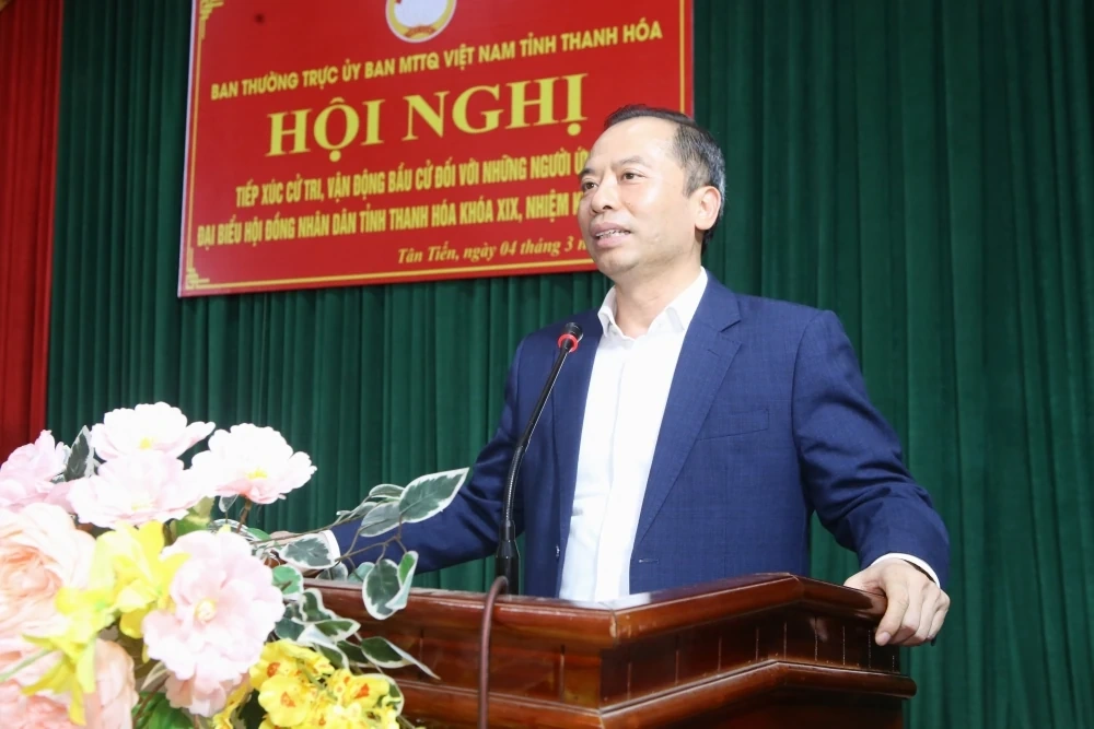 Ứng cử viên đại biểu HĐND tỉnh tiếp xúc cử tri tại đơn vị bầu cử số 21