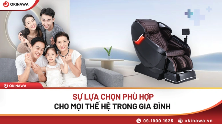 Ghế massage Okinawa – Giải pháp chăm sóc sức khỏe toàn diện cho gia đình xứ Thanh