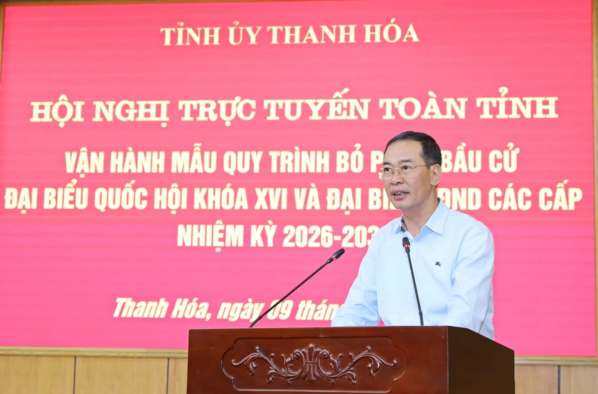 Hội nghị trực tuyến toàn tỉnh vận hành mẫu quy trình bỏ phiếu bầu cử đại biểu Quốc hội khóa XVI và HĐND các cấp nhiệm kỳ 2026-2031
