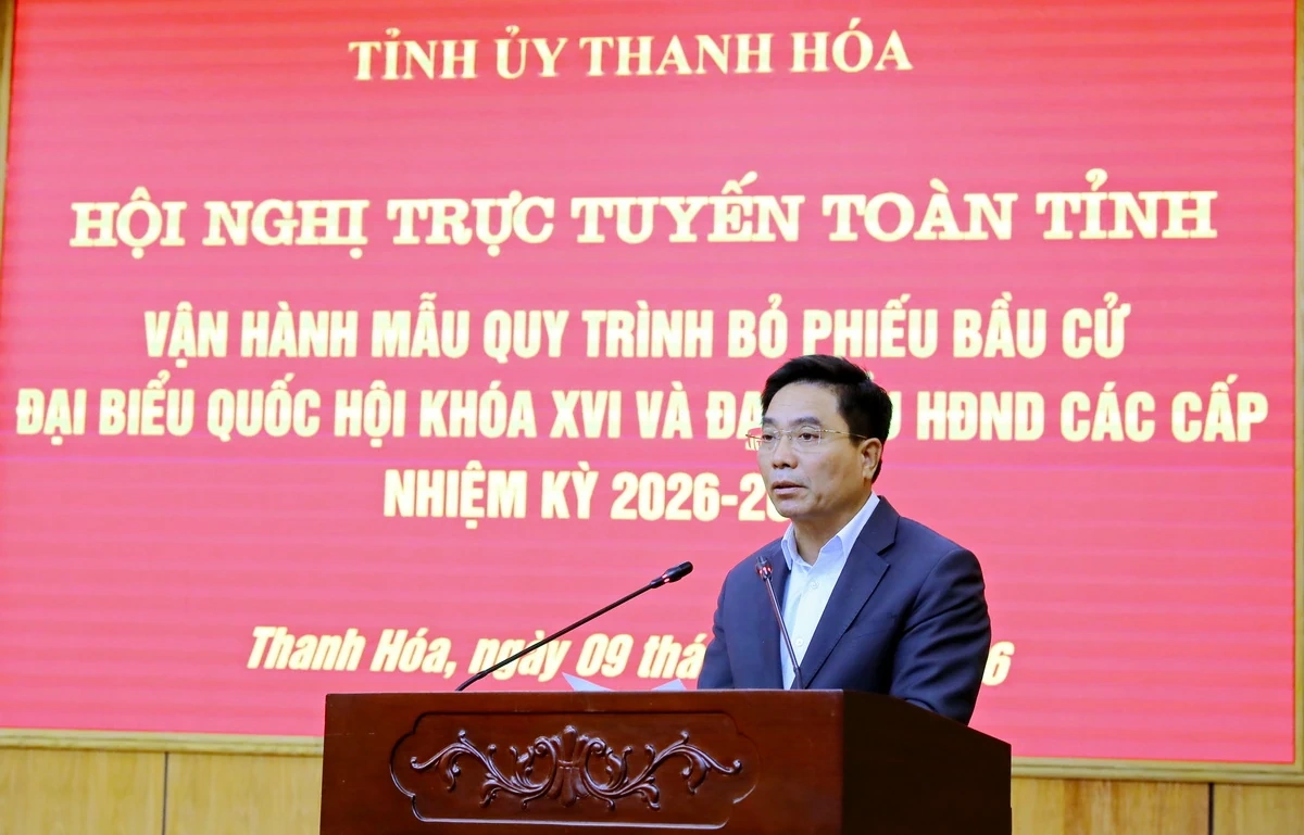 Hội nghị trực tuyến toàn tỉnh vận hành mẫu quy trình bỏ phiếu bầu cử đại biểu Quốc hội khóa XVI và HĐND các cấp nhiệm kỳ 2026-2031