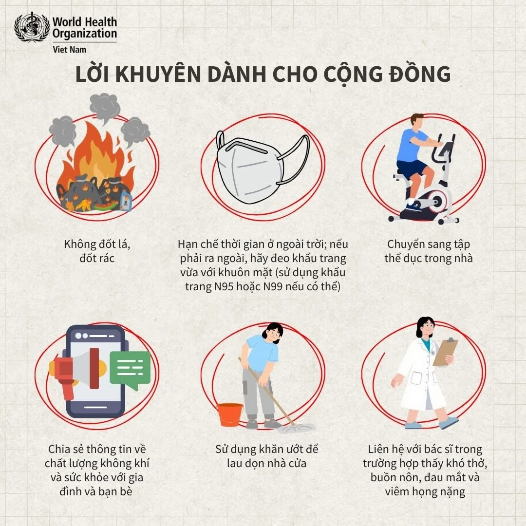 Chất lượng không khí xấu, WHO khuyến cáo người dân bảo vệ sức khỏe