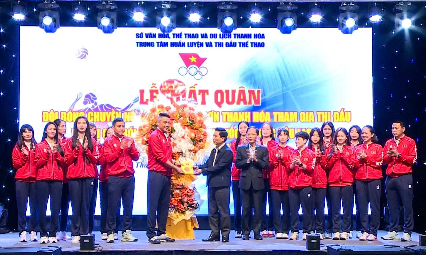 Đội Bóng chuyền nữ Xi măng Long Sơn xuất quân thi đấu mùa bóng 2026