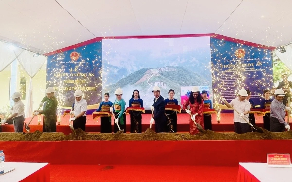 Thanh Hóa khởi công đồng loạt 10 trường phổ thông nội trú liên cấp tại các xã biên giới