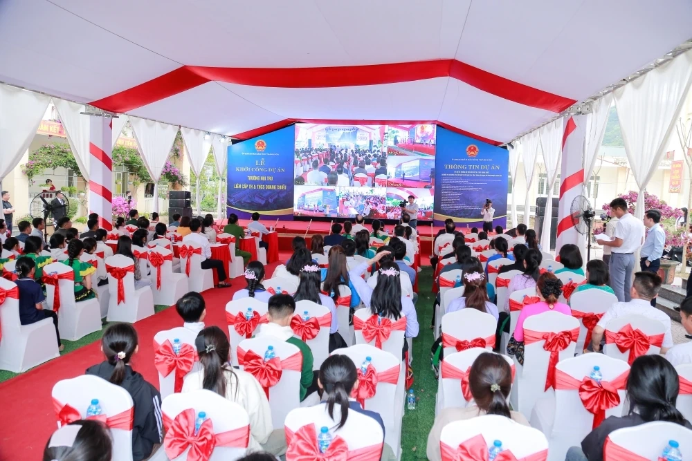 Thanh Hóa khởi công đồng loạt 10 trường phổ thông nội trú liên cấp tại các xã biên giới