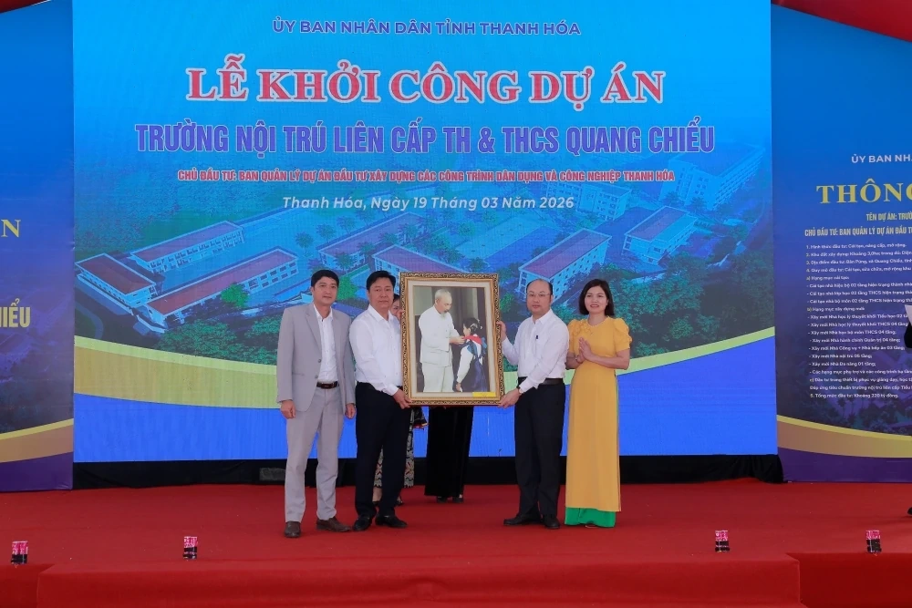 Thanh Hóa khởi công đồng loạt 10 trường phổ thông nội trú liên cấp tại các xã biên giới