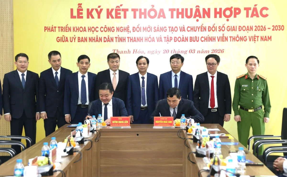 UBND tỉnh Thanh Hóa và Tập đoàn Bưu chính Viễn thông Việt Nam ký kết Thỏa thuận hợp tác về phát triển khoa học công nghệ, đổi mới sáng tạo và chuyển đổi số