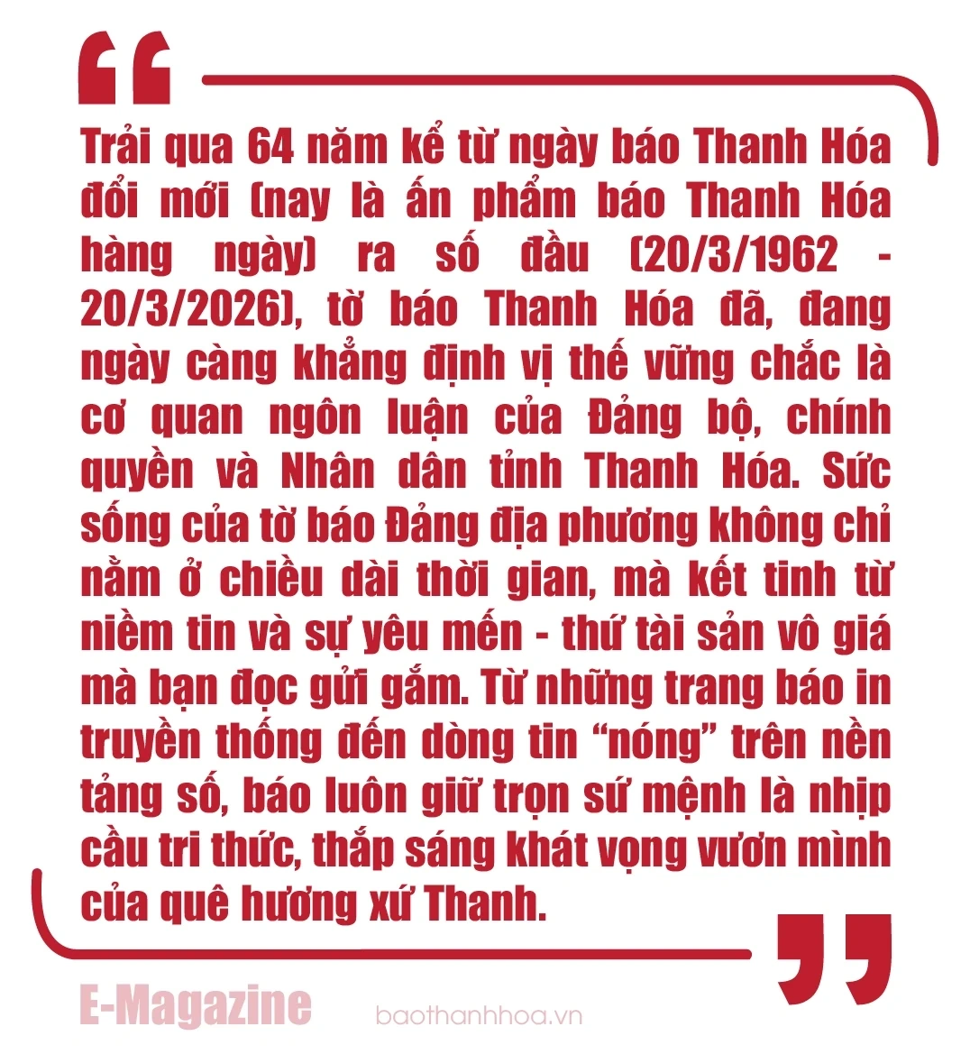 [E-Magazine] Gửi trọn niềm tin vào tờ báo Đảng quê hương