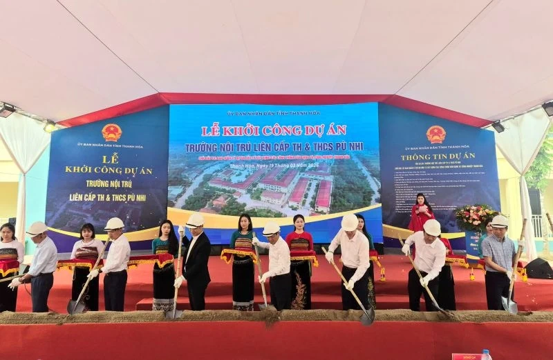 Thanh Hóa khởi công đồng loạt 10 trường phổ thông nội trú liên cấp tại các xã biên giới