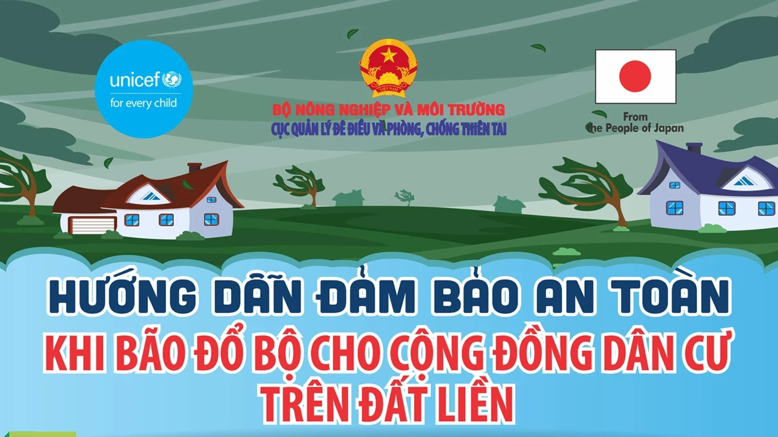 [Infographics] Hướng dẫn đảm bảo an toàn khi bão đổ bộ cho cộng đồng dân cư trên đất liền