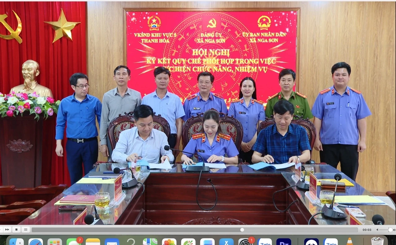 Viện kiểm sát Nhân dân khu vực 5 - Thanh Hoá và xã Nga Sơn ký Quy chế phối hợp