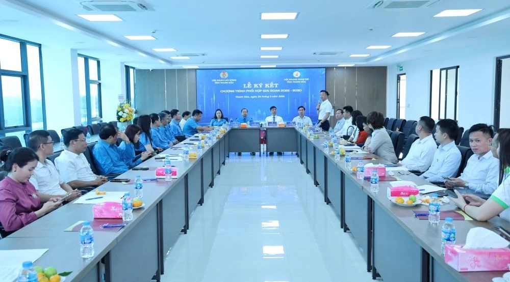 Liên đoàn Lao động tỉnh Thanh Hóa và Hội Doanh nhân trẻ tỉnh ký kết Chương trình phối hợp giai đoạn 2026-2030
