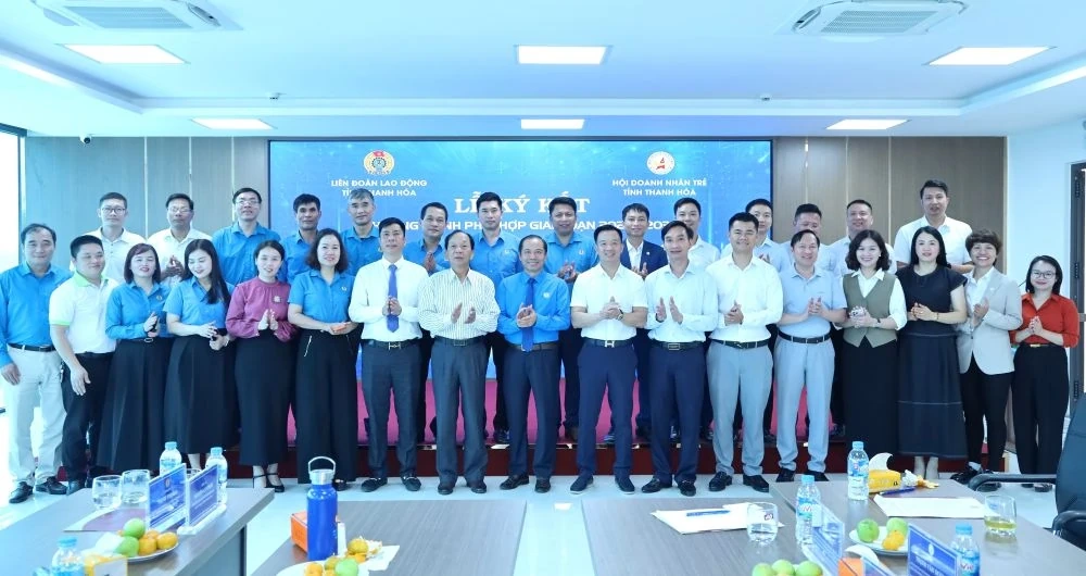 Liên đoàn Lao động tỉnh Thanh Hóa và Hội Doanh nhân trẻ tỉnh ký kết Chương trình phối hợp giai đoạn 2026-2030