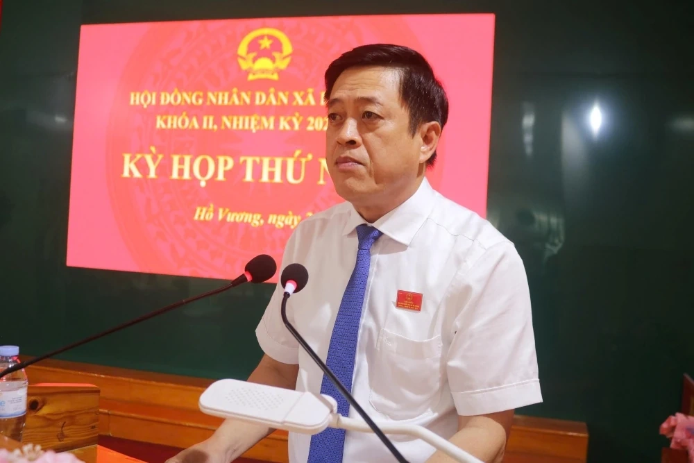HĐND xã Hồ Vương bầu các chức danh chủ chốt